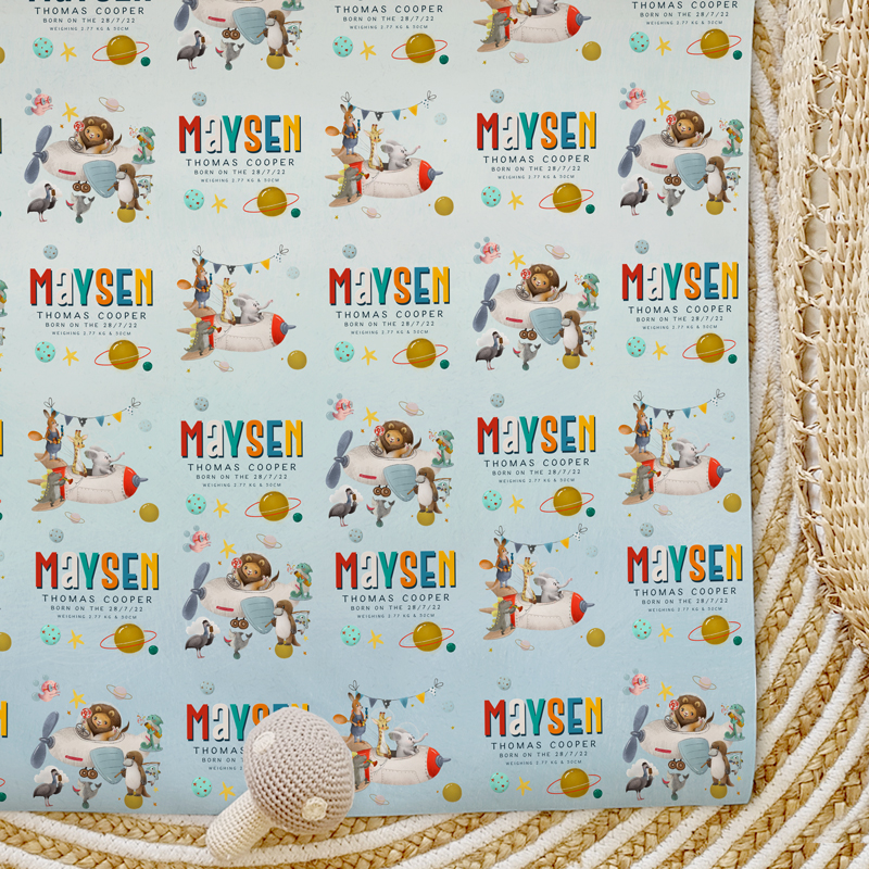 Custom Wrapping Paper Animals In Space