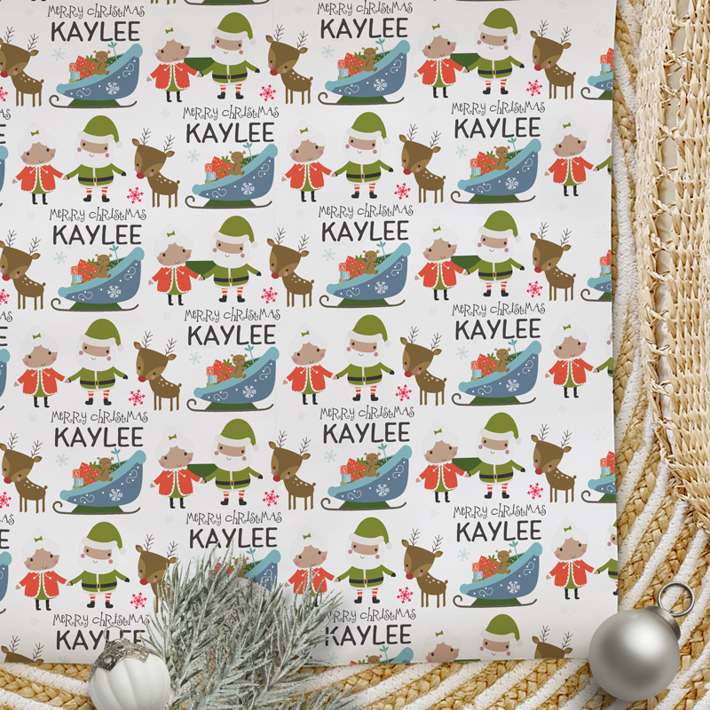Christmas Wrapping Paper Mr & Mrs Claus