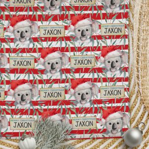 Christmas Wrapping Paper Koala Love