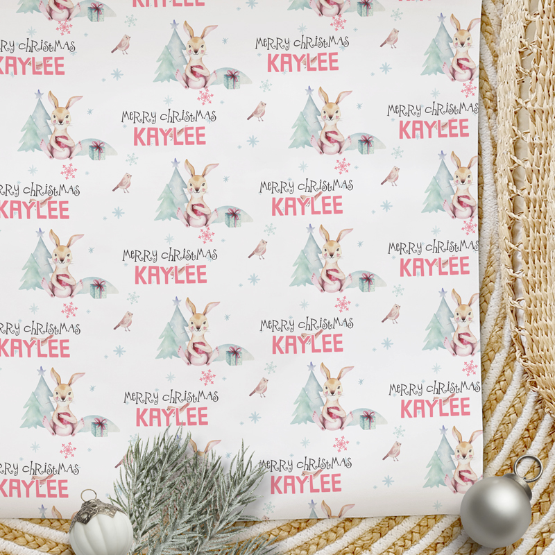 Christmas Wrapping Paper Bunny