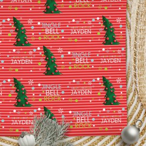 Christmas Wrapping Paper Jingle Bell Rock Red