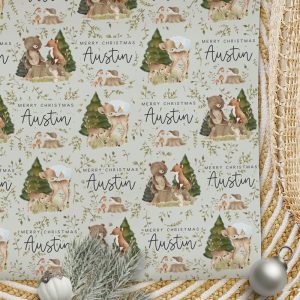 Christmas Wrapping Paper Woodland Folk