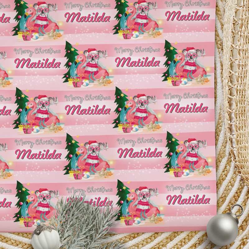 Christmas Wrapping Paper Sunny Days Pink