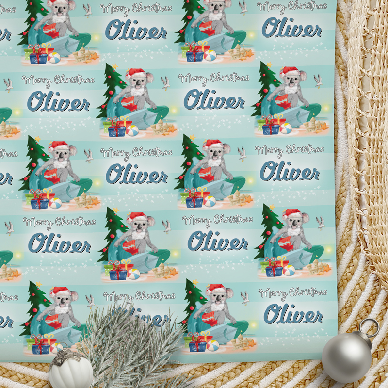 Christmas Wrapping Paper Sunny Days Blue