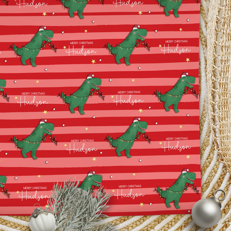 Christmas Wrapping Paper T Rex