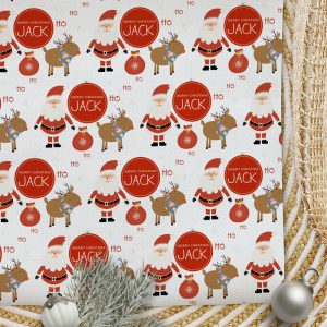 Christmas Wrapping Paper Santa & Gifts