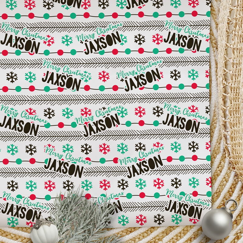 Christmas Wrapping Paper Snowflakes