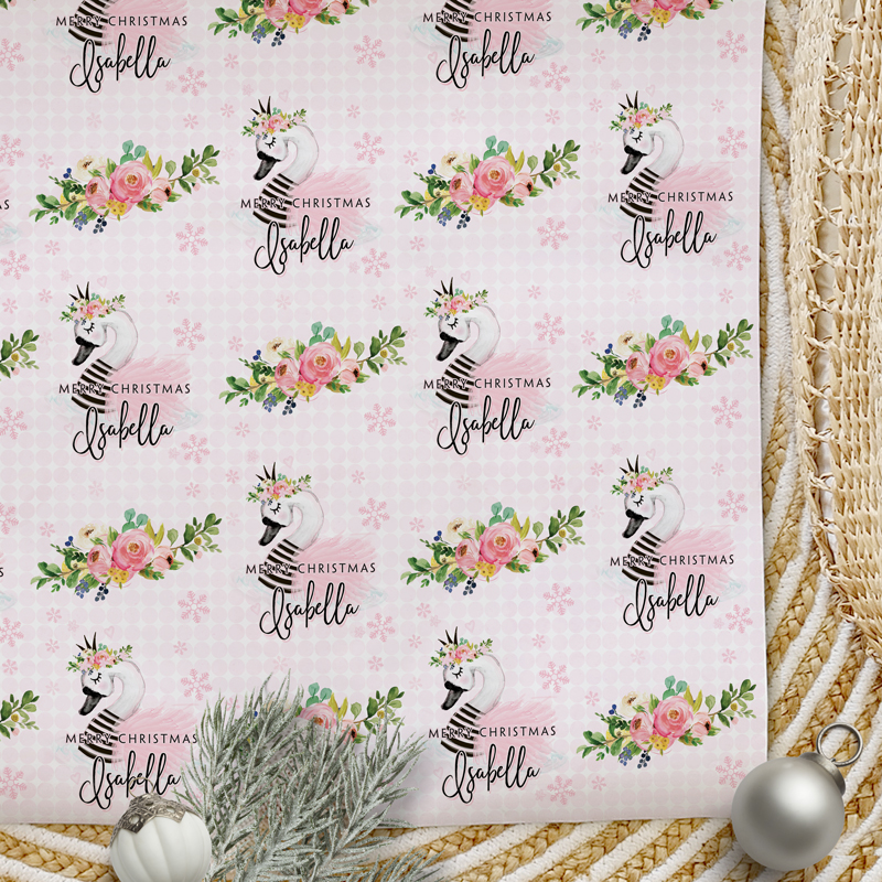 Swan Christmas Wrapping Paper