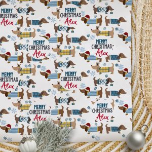 Christmas Wrapping Paper Dachshunds