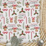 Christmas Wrapping Paper Bells & Candy Canes