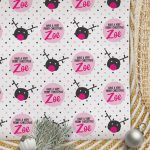 Christmas Wrapping Paper In Your Face Deer Pink