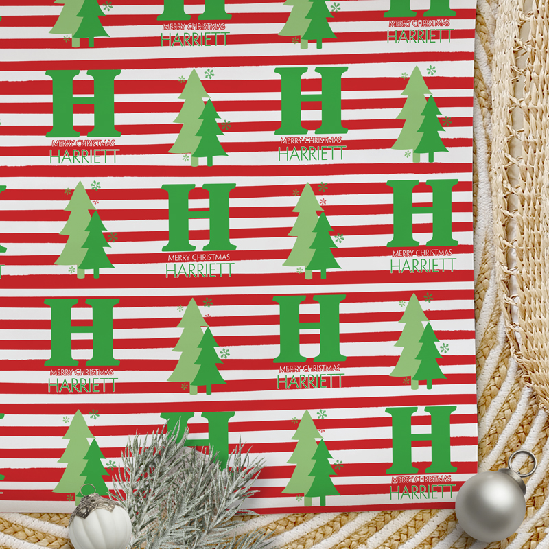 Christmas Wrapping Paper Stripes