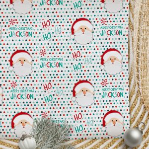 Christmas Wrapping Paper Ho Ho Santa