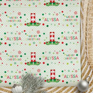 Christmas Wrapping Paper Elf Feet