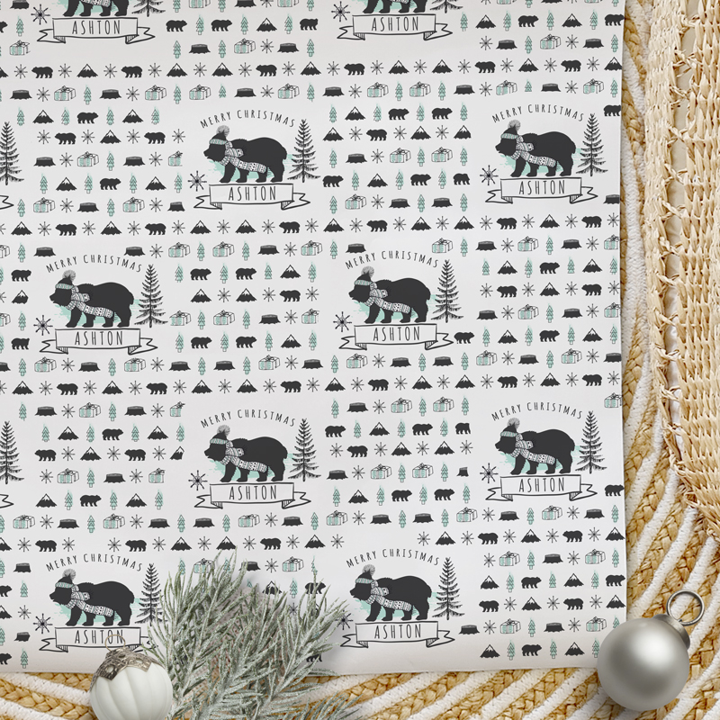 Christmas Wrapping Paper Beary Cute