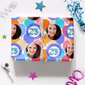 Custom Personalised Age Wrapping Paper - Balloons