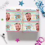 Custom Personalised Age Wrapping Paper - Stripes