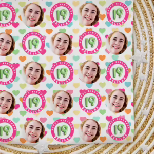Custom Personalised Age Wrapping Paper - Tutti Fruitti Hearts