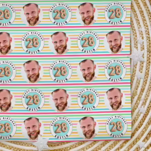 Custom Personalised Age Wrapping Paper - Stripes