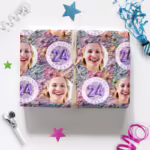 Custom Personalised Age Wrapping Paper - Flower Power