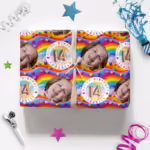 Custom Personalised Age Wrapping Paper - Rainbow Vibes