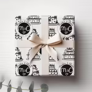 Custom Wedding & Engagement Wrapping Paper - Let's Eat Cake