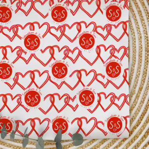 Custom Wedding & Engagement Wrapping Paper - Love Hearts
