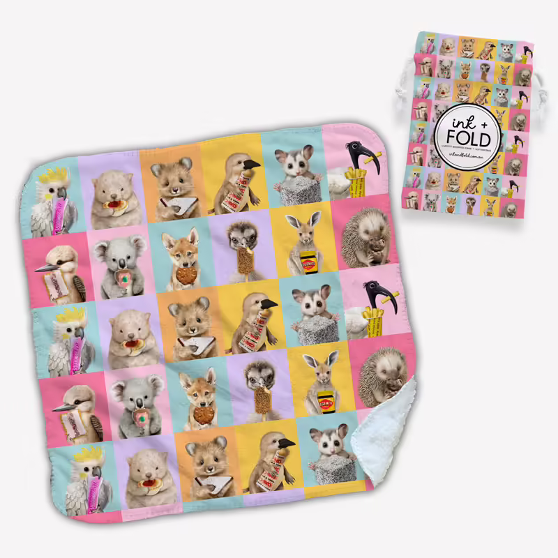 Baby Fleece Snuggle Blanket - Aussie Faves Pink