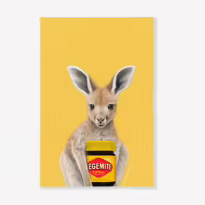 Aussie Animals Tea Towel - Kangaroo