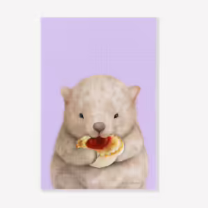 Aussie Animals Tea Towel - Wombat