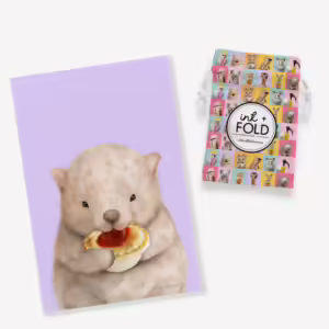 Aussie Animals Tea Towel - Wombat