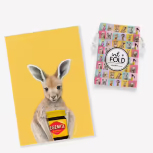 Aussie Animals Tea Towel - Kangaroo