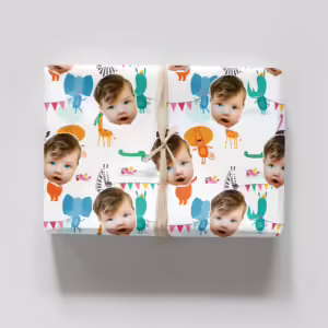 Photo Face Wrapping Paper - Party Animals