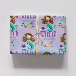Custom Kids Wrapping Paper - Mini Mermaid