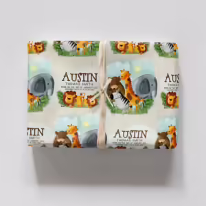 Custom Kids Wrapping Paper - In The Jungle