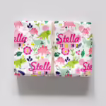 Custom Kids Wrapping Paper - Floral Dinosaurs
