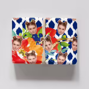 Photo Face Wrapping Paper - Blue Tropical