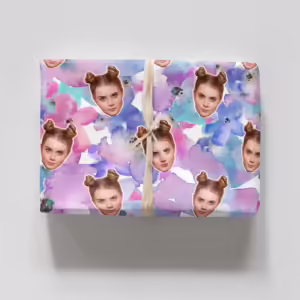 Photo Face Wrapping Paper - Very Purple