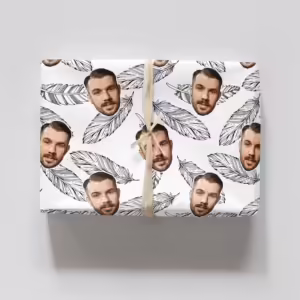 Photo Face Wrapping Paper - Feathers