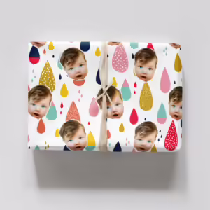 Photo Face Wrapping Paper - Raindrops