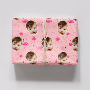 Photo Face Wrapping Paper - Let's Flamingle