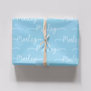 Custom Kids Wrapping Paper - Pastel Blue