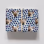 Photo Face Wrapping Paper - Blue Dots