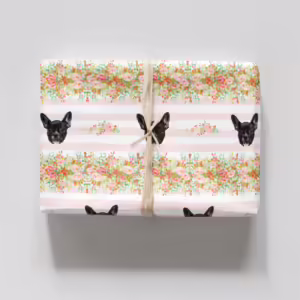 Photo Face Wrapping Paper - Stripes & Florals