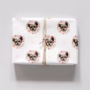 Photo Face Wrapping Paper - Floral Wreath