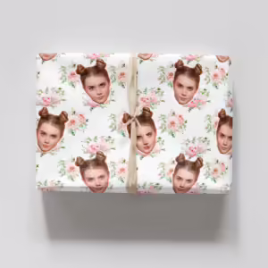 Photo Face Wrapping Paper - Pink Florals