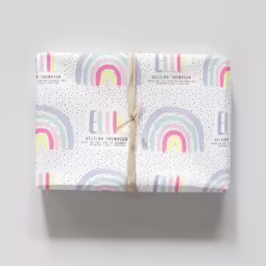 Custom Kids Wrapping Paper - Rainbow Rainbow Pinks