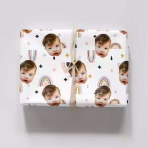 Photo Face Wrapping Paper - Rainbows