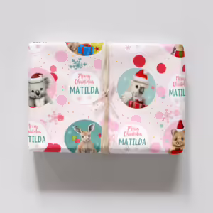 Christmas Wrapping Paper - Aussie Christmas Pink