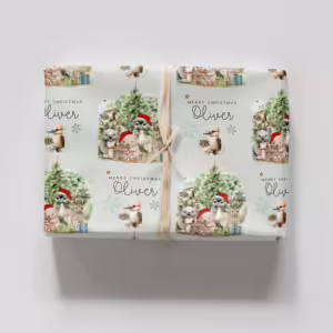 Personalised Christmas Wrapping Paper - Australian Animals